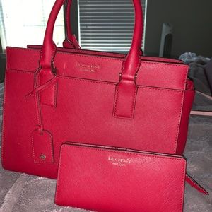 Red Kate Spade Set purse/crossbody with wallet set